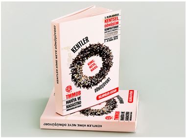 1. Uluslararası Kentsel Dönüşüm Sempozyumu bildiriler kitabı kapağı: Kentler Kime Neye Dönüşüyor?